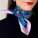 Silk Scarf with Geometric Print