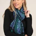 Silk Scarf with Geometric Print