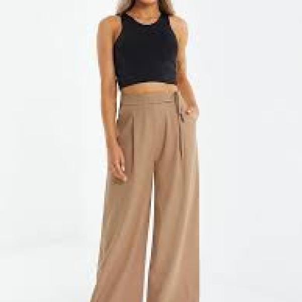 High-Waisted Wide Leg Trousers