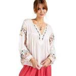 Embroidered Boho Blouse